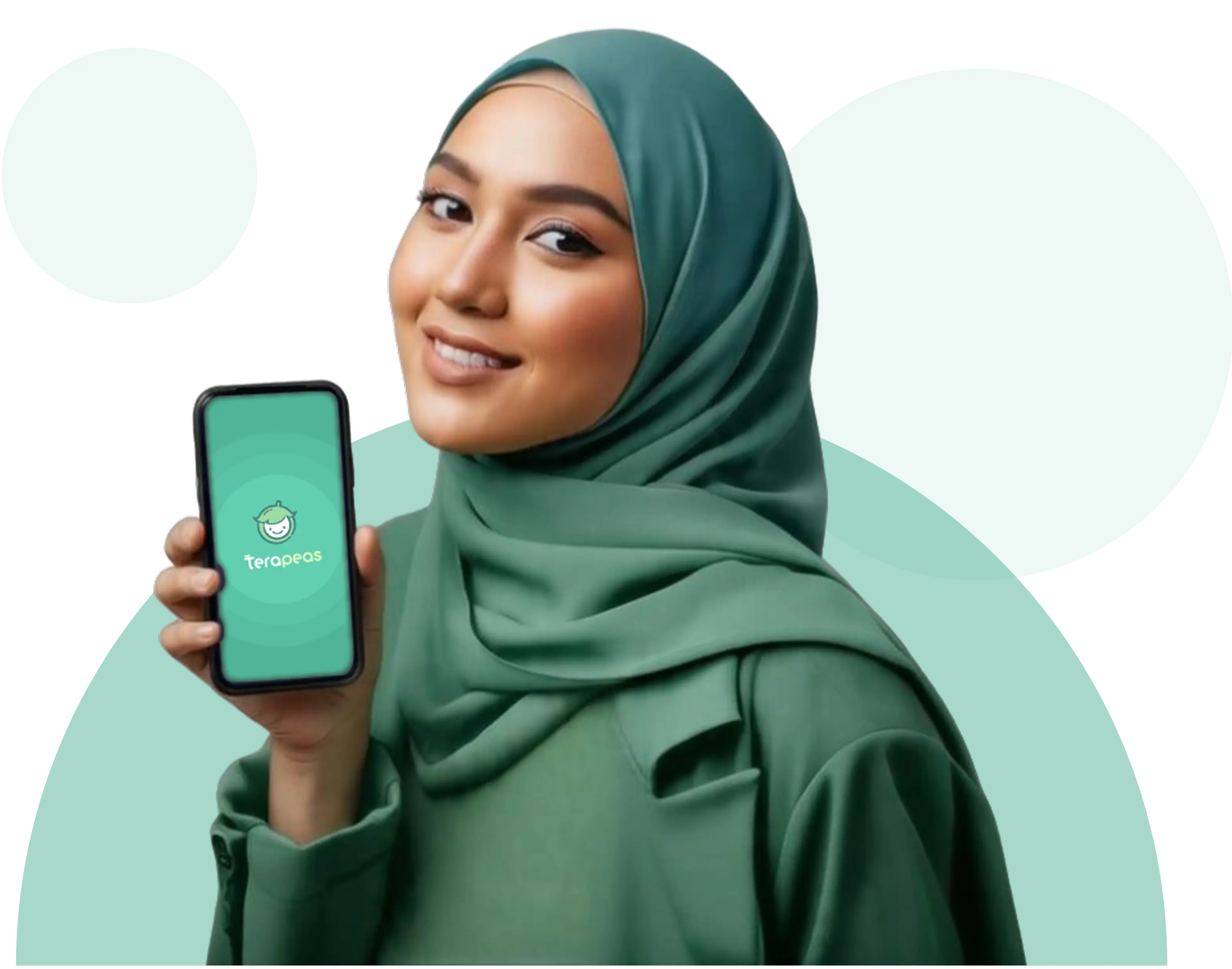 Woman Holding Terapeas App